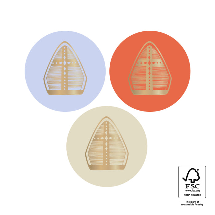 Stickers Mijter Goud 6 stuks
