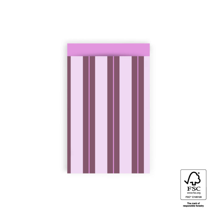 Cadeauzakjes Stripes Pink 12x19cm 5 stuks