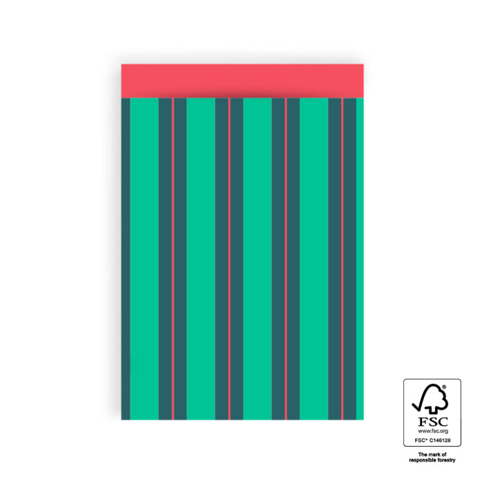 Cadeauzakjes Stripe Green 17x25cm 5 stuks