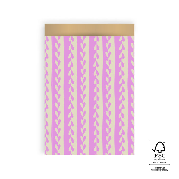 Cadeauzakjes Hearts Pink 17x25cm 5 stuks