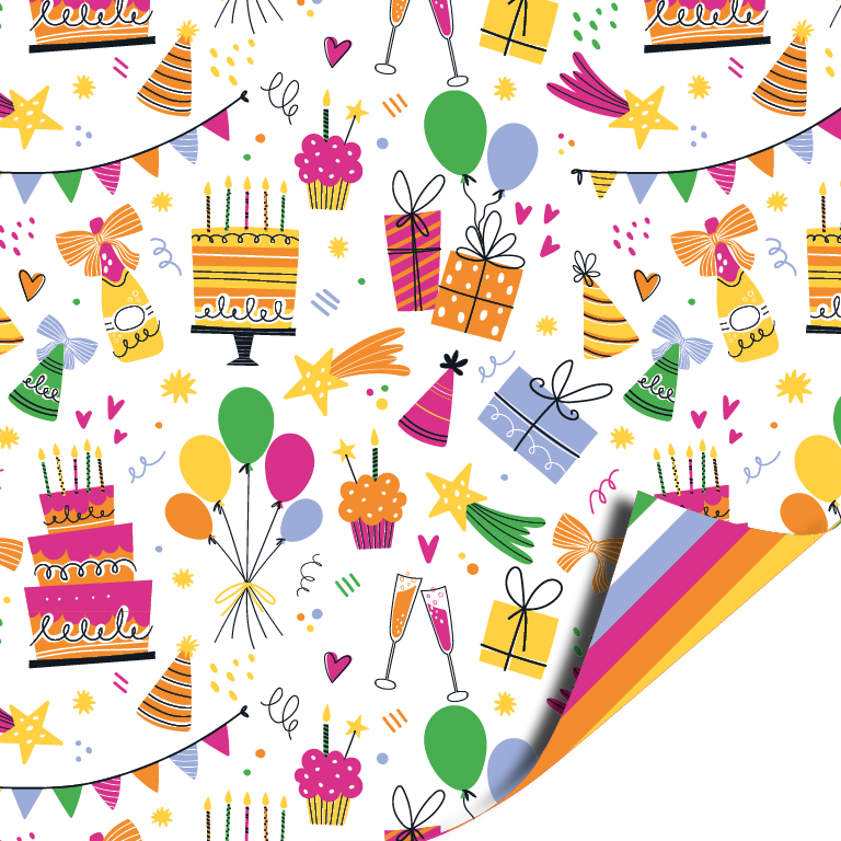 Cadeaupapier Birthday Doodles 70cm