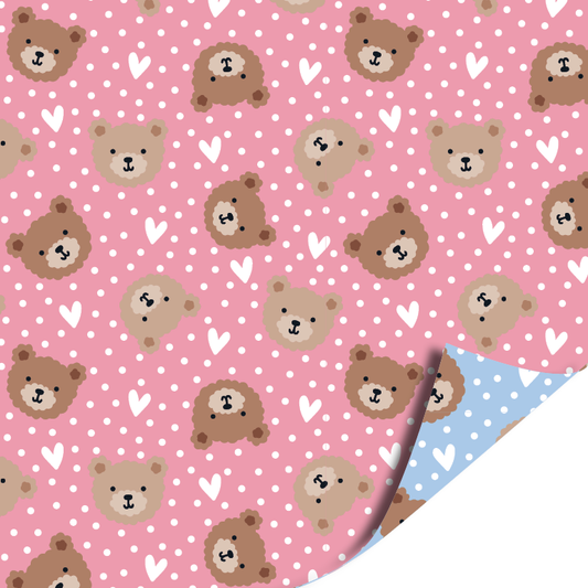 Cadeaupapier Little Bear roze 70cm