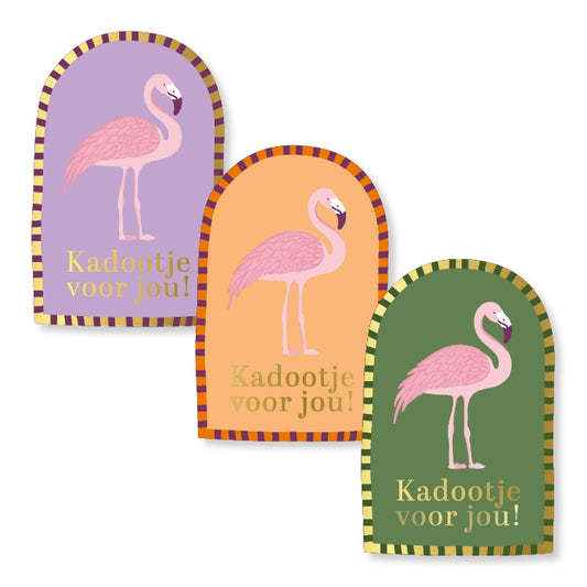 Sticker Kadootje voor jou Flamingo 6 stuks