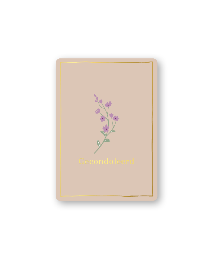 Cadeaukaartje a7 Gecondoleerd