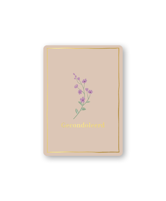 Cadeaukaartje a7 Gecondoleerd