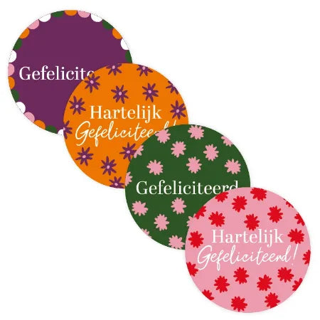 Sticker Gefeliciteerd 6 stuks