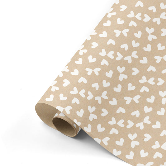 Cadeaupapier Hartjes kraft 50cm
