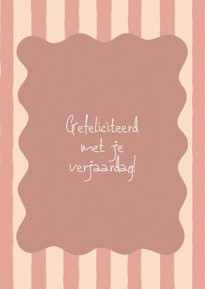 Kaar gefeliciteerd verjaardag roze steep