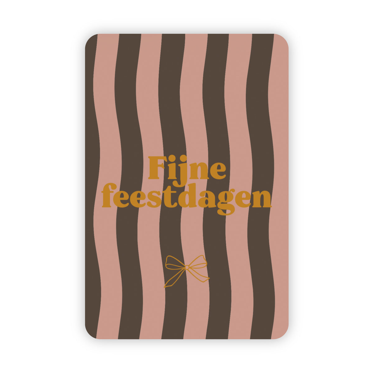 Kerstkaart goudfolie Fijne Feestdagen