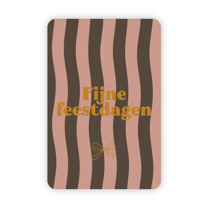 Kerstkaart goudfolie Fijne Feestdagen