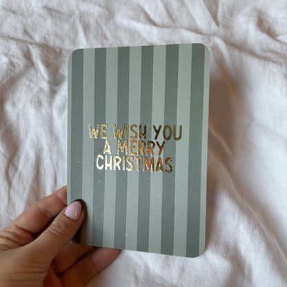 Kerstkaart Goudfolie We Wish You A Merry Christmas
