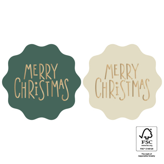 Stickers Merry Xmas Gold 6 stuks