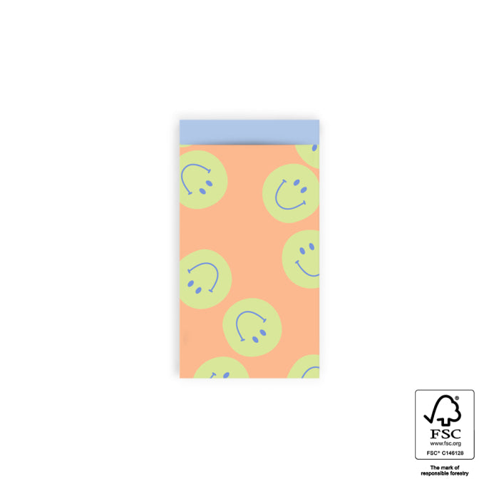 Cadeauzakjes Smiley 7x13cm 5 stuks