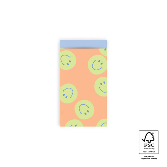 Cadeauzakjes Smiley 7x13cm 5 stuks