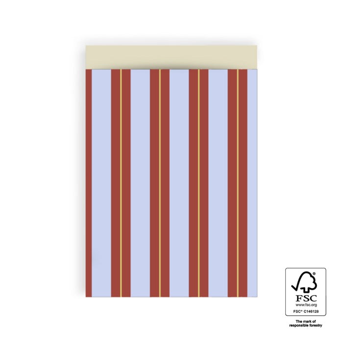 Cadeauzakjes Stripe Blue 17x25cm 5 stuks