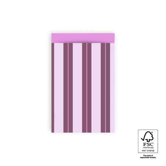 Cadeauzakjes Stripes Pink 12x19cm 5 stuks