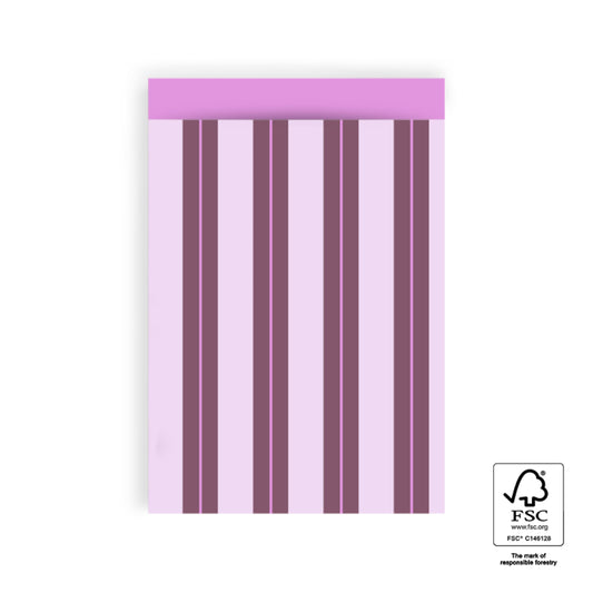 Cadeauzakjes Stripe Pink 17x25cm 5 stuks