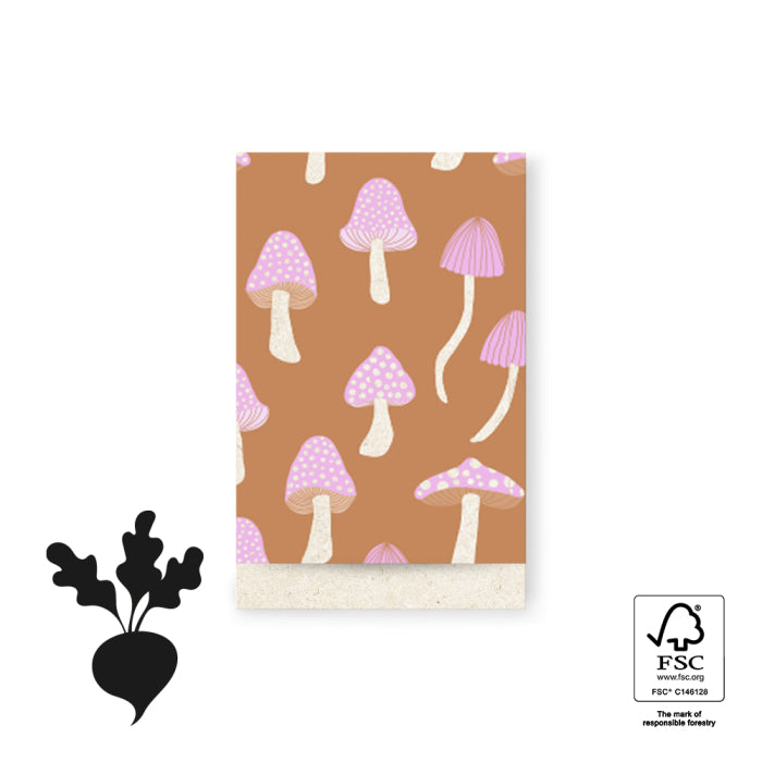 Cadeauzakjes Mushrooms 12x19cm 5 stuks