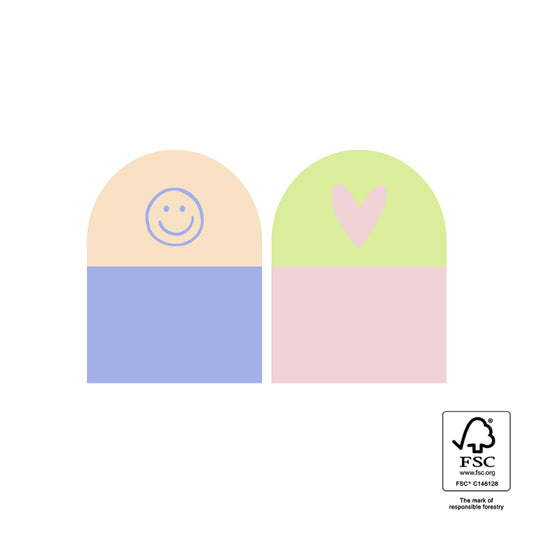 Stkickers Duo Heart Smiley 6 stuks