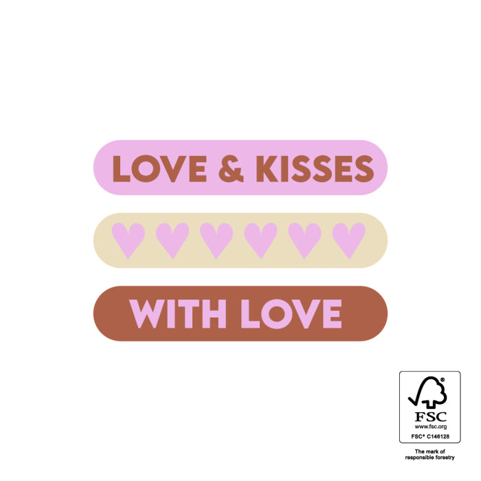 Stickers Love & Kisses 6 stuks