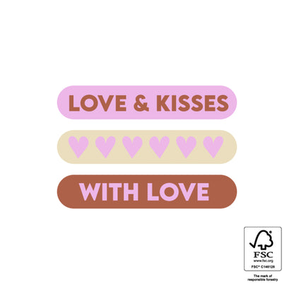 Stickers Love & Kisses 6 stuks