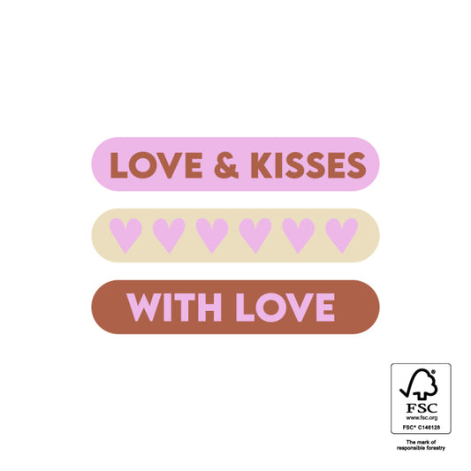 Stickers Love & Kisses 6 stuks