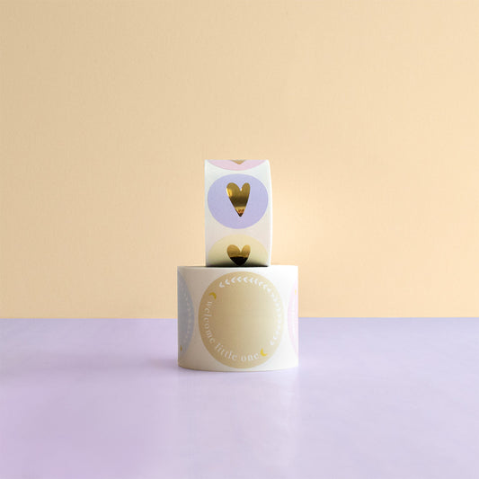 Sticker Heart Gold Trio 6 stuks