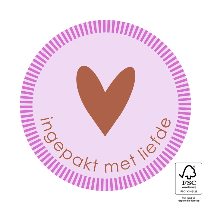 Stickers Ingepakt met liefde 6 stuks