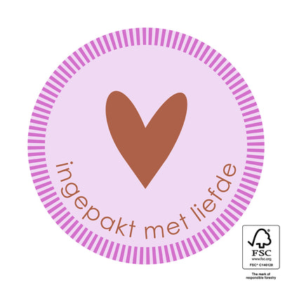 Stickers Ingepakt met liefde 6 stuks