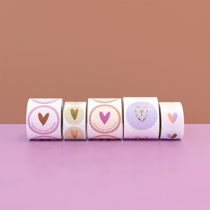 Stickers Ingepakt met liefde 6 stuks