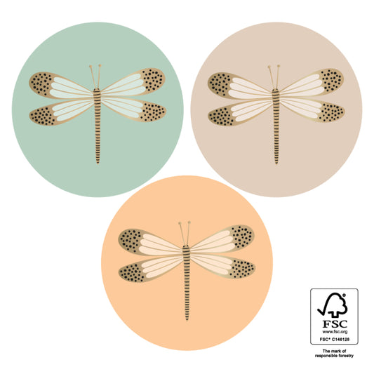 Sticker Insects gold 6 stuks